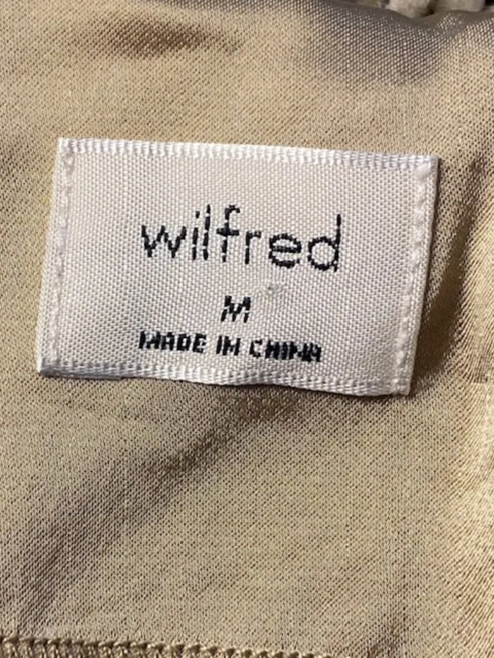 Wilfred Aritzia Satin Slip Dress with Lace Medium Midi Pale Gold - Picture 12 of 16